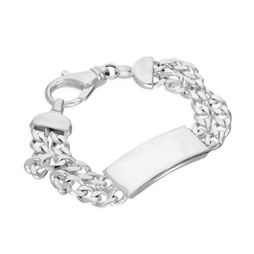 Sterling silver 14mm double - silver,