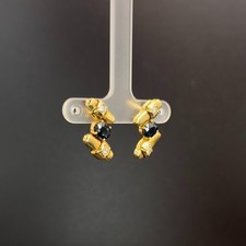 Gold Earrings Sapphire Diamond