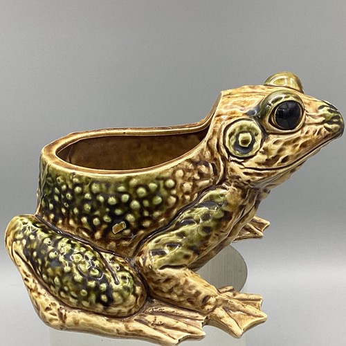 Frog toad art ceramic - frog, planter