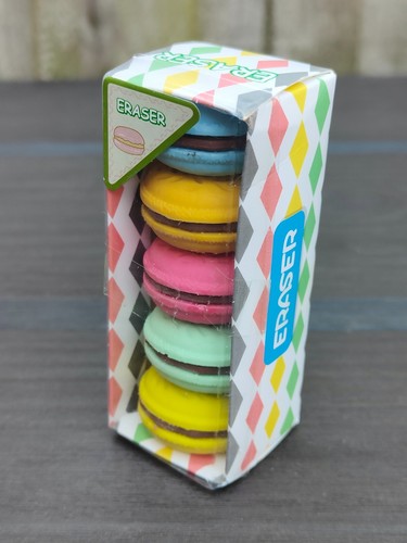 New bnib macarons erasers - macarons,