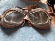 WWII Flying / Veteran Vintage Car Goggles Leather Glass Motorbike Steam Punk