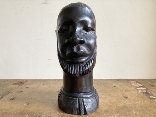African ebony carved bust - african,