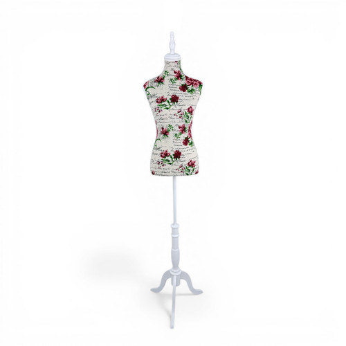 Red floral female mannequin - red,