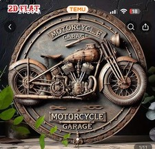 Metal Sign Garage 2D Printed Vintage Rustic Porch 20x15cm with drilled holes