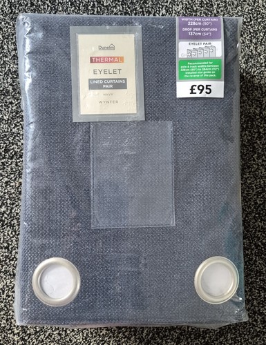 Dunelm wynter navy - dunelm, 90x54"/