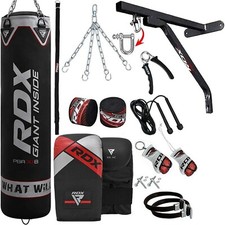 RDX X1 17 Piece 4ft Punch Bag Set | Boxing Set Gloves Wall Bracket Training