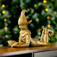 Reading Elf Garden Ornament