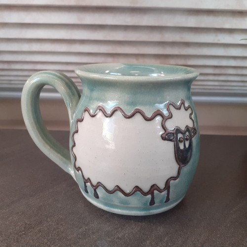 Bentham pottery mug sheep - pottery,
