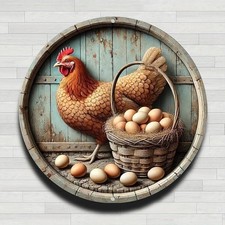 20cm Round Farmhouse Rooster &