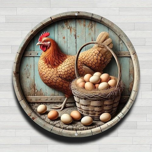 20cm round farmhouse rooster - 20cm,