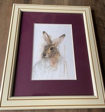 Framed print of a hare by the