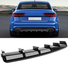For Audi A4 A5 A6 A7 Rear Bumper Diffuser Splitter Spoiler Shark Fin Body Kit
