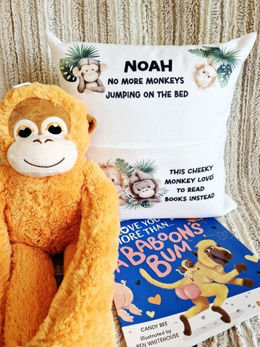 Personalised monkey reading - personalised,
