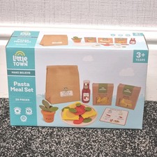 Aldi Little Town Wooden Toys Pasta Meal Set 29 Pieces 3+ Years