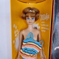 Barbie Vtg Original 1965 Bend Leg Titian MIDGE doll -Exceptional & Unplayed with