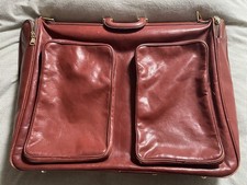 i Santi Vintage Leather Garment Bag – Brown Travel Suit Carrier – Made in Italy