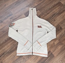 Harley-Davidson Beige Embroidered Turtleneck Knitted ZipUp Sweater SizeM Women’s