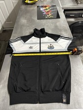 Vintage Adidas Originals Newcastle Utd Track Top Small Black White Grey 2008