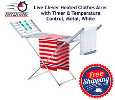 Live Clever Heated Clothes Drying Rack with Timer & Temperature Control, Metal