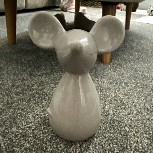 Grey glossy glazed - glossy, ceramic