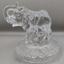 Elephant & Calf Glass Ornament