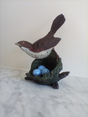 Bronze bird nest - bronze, bergman