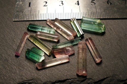 Multicolor tourmaline crystals - multicolor,