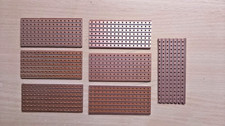 Phenolic Resin Board 62mm x 28mm x 1mm with Copper Strips and Pre-Drilled Holes