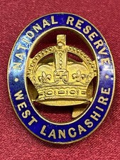Genuine WW1 National Reserve West Lancashire Lapel Badge Gaunt maker