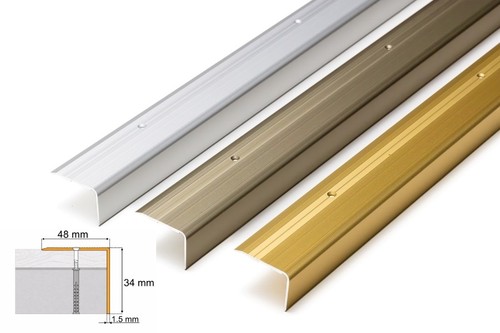 Aluminium stair nosing 48mm - aluminium,