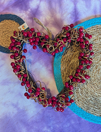 Heart shaped wreath with red - wreath,
