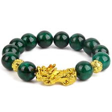 Green Real Jade Beads Bracelet