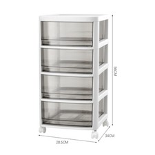 3/4/5 Drawers Chest Clear Plastic Storage Tower Unit Office Home Snack Cabinet