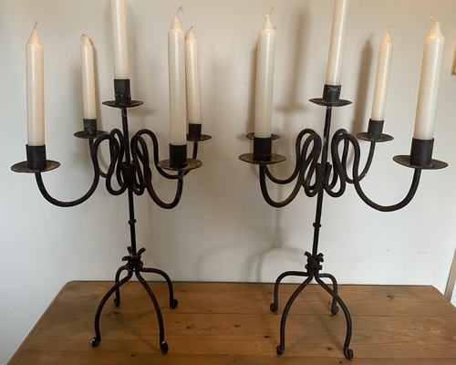 Pair vintage hand forged - pair,