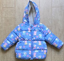 Girls Kids PEPPA PIG Padded Puffer Warm Winter Jacket Coat