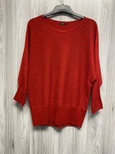 Roman Red Batwing Fine Knit