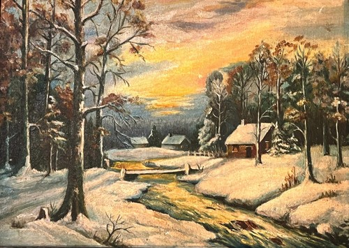 Old vintage oil painting - old,