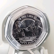 2021 JERSEY THE ROYAL BRITISH LEGION BRITISH ARMY 50p PENCE COIN IN CAP .BUNC.  