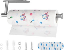 Holder Kitchen Roll Towel Paper Rack Under Cabinet Wall Toilet Self Adhesive