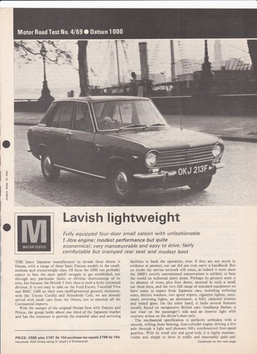 Datsun 1000 saloon original - 1000,