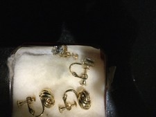 Two Pairs Of Saudi Gold Plated Screw On Earrings. See Description. Never Worn.