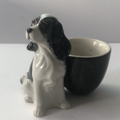 Black and white spaniel - and,