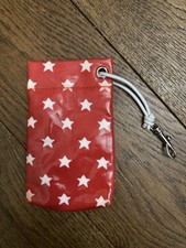 Cath Kidston Red / White Stars Oilcloth Rip-Tape Pouch / Purse / Gadget Case