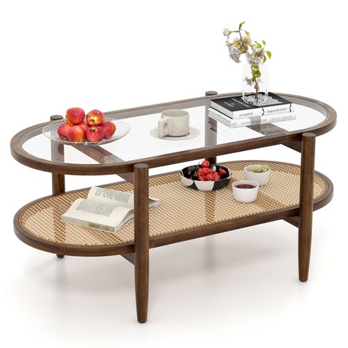 Tier coffee table rattan - table,