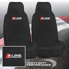 FOR AUDI A3 & S LINE S3 A1 A3 A4 A5 - CUSTOM FRONT SEAT COVERS BLACK WATERPROOF