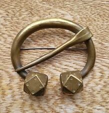 VINTAGE KALEVALA KORU CELTIC PENANNULAR BROOCH - MADE IN FINLAND BRONZE? BRASS?
