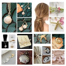 Seashell Starfish Mermaid Hair Clips Hair Clip Slide Grips necklace accessories