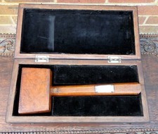 Antique presentation shipbuilders carpenters mallet silver plaque SS Godwin (?)