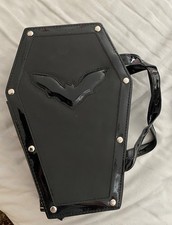 Coffin Clutch Bag Halloween Goth Bat design Novelty