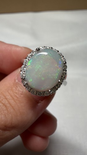 Solid opal ring natural - solid,